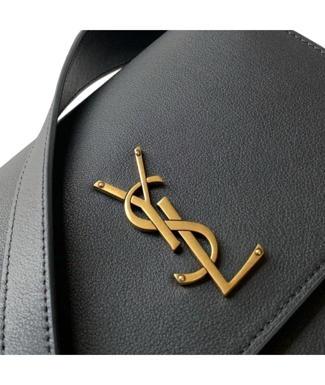 SAINT LAURENT Черная кожаная сумка через плечо, фото 6