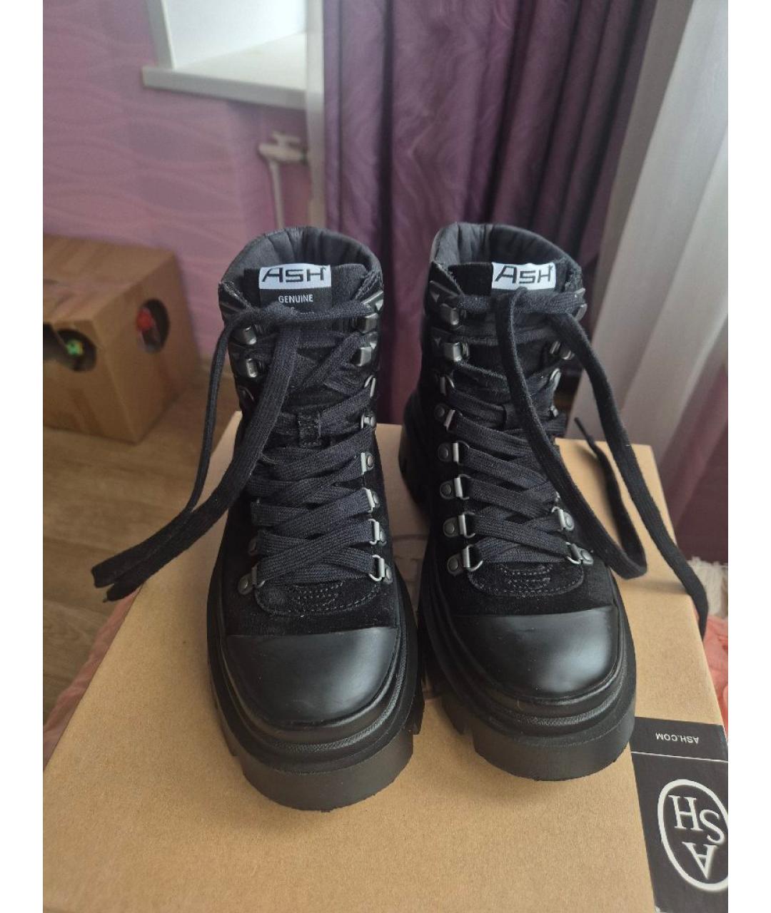 ASH Черные кожаные ботинки, фото 2