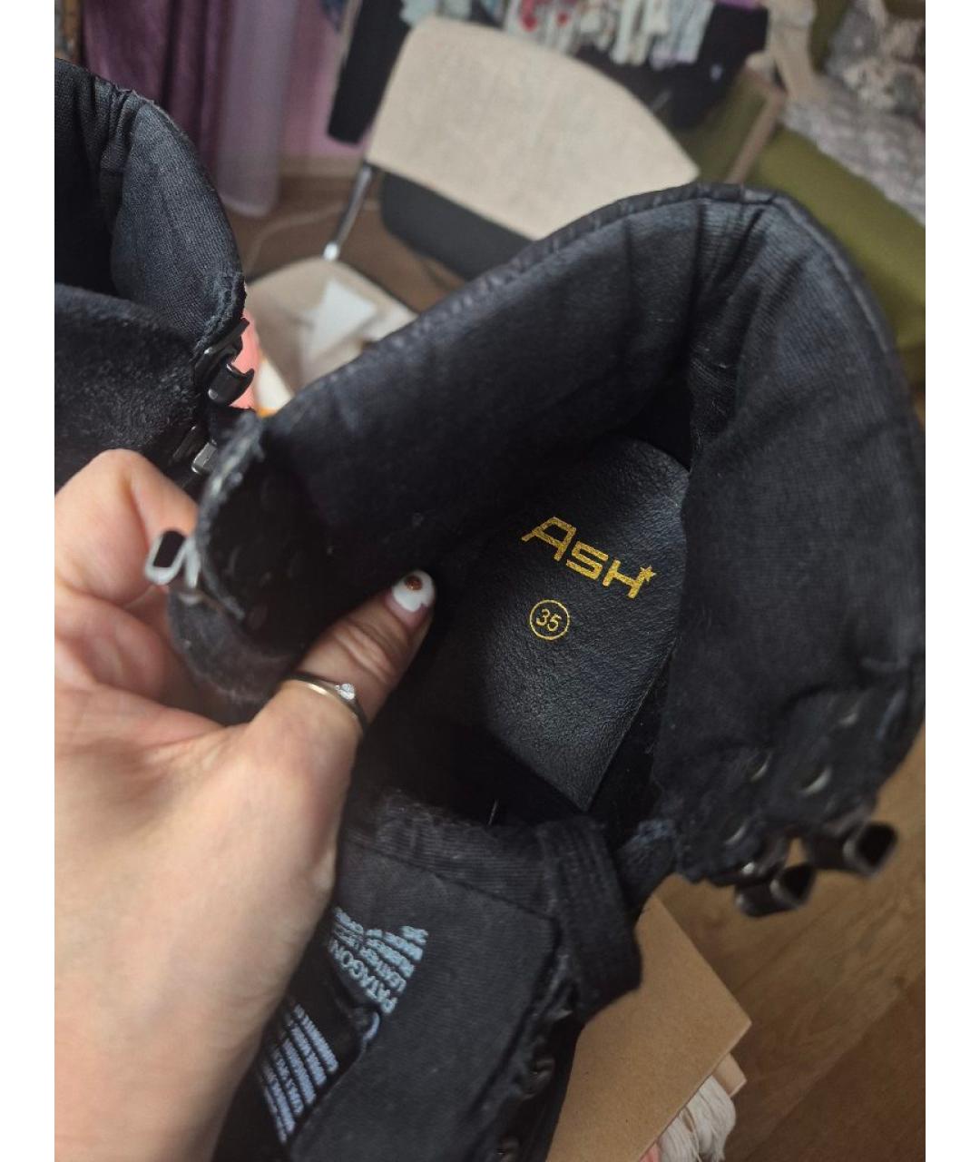 ASH Черные кожаные ботинки, фото 7