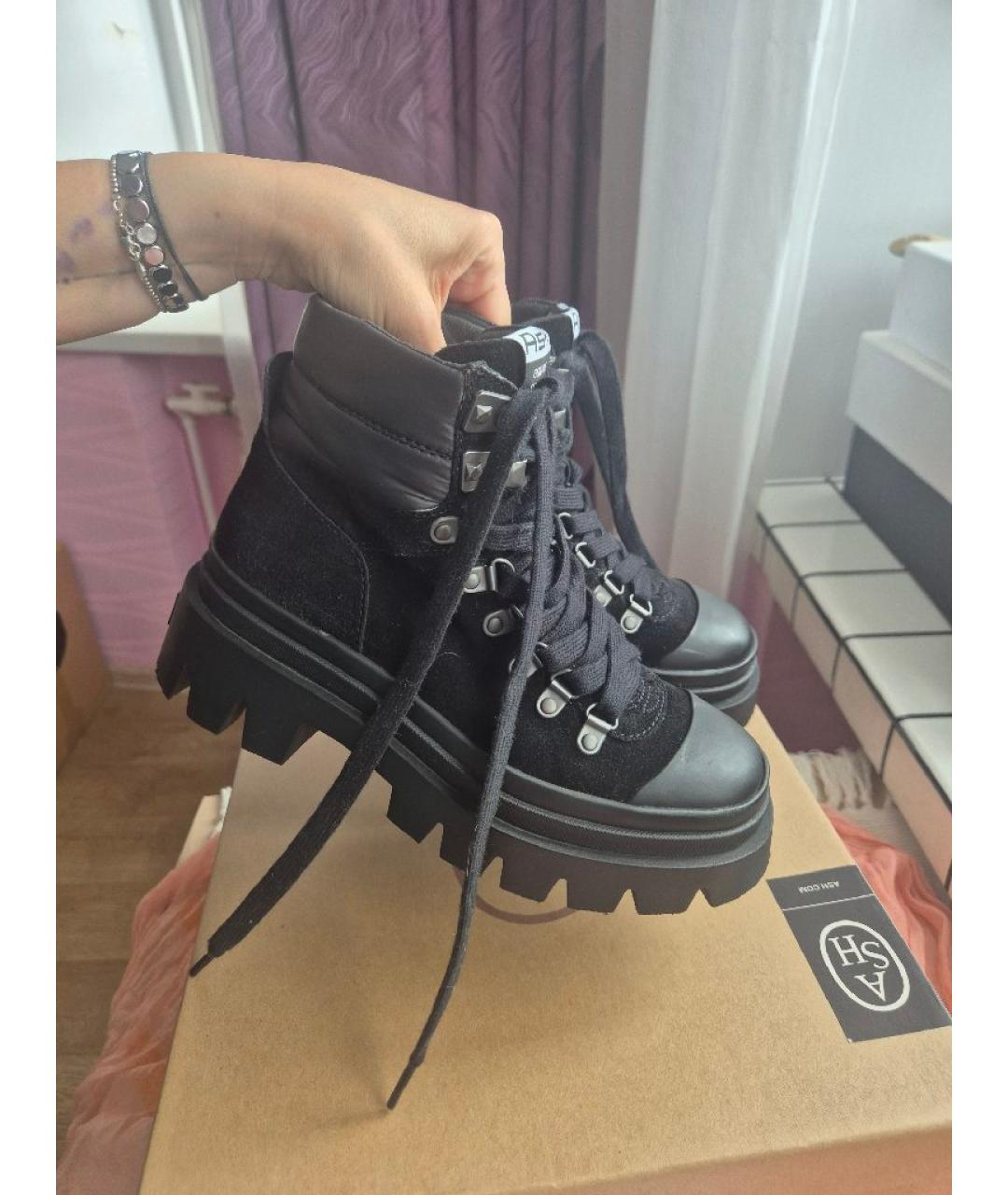 ASH Черные кожаные ботинки, фото 9