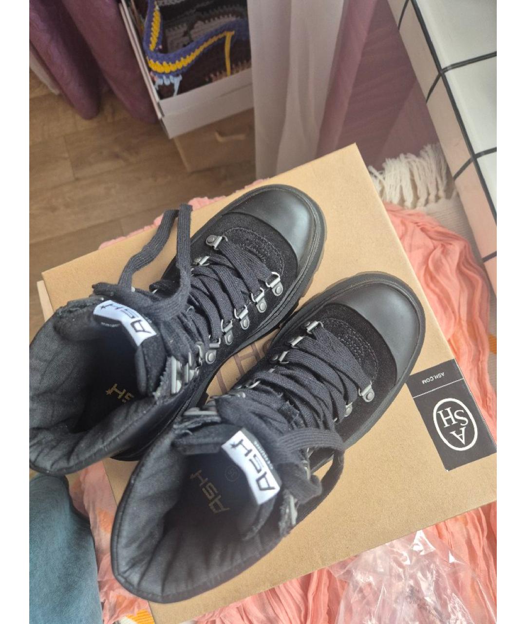 ASH Черные кожаные ботинки, фото 3