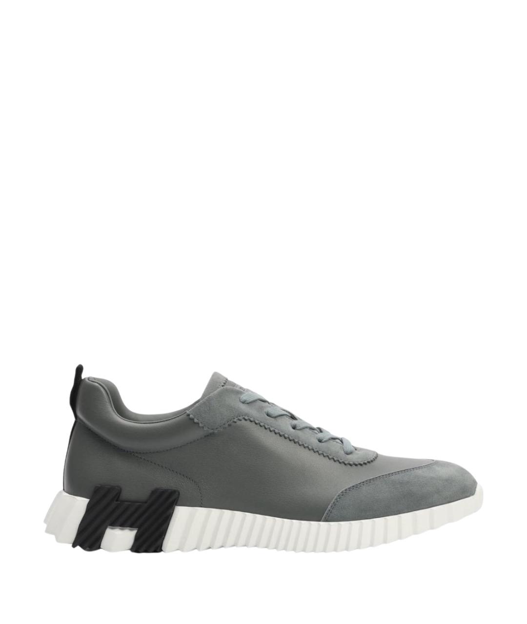 HERMES Голубые кожаные низкие кроссовки / кеды, фото 1