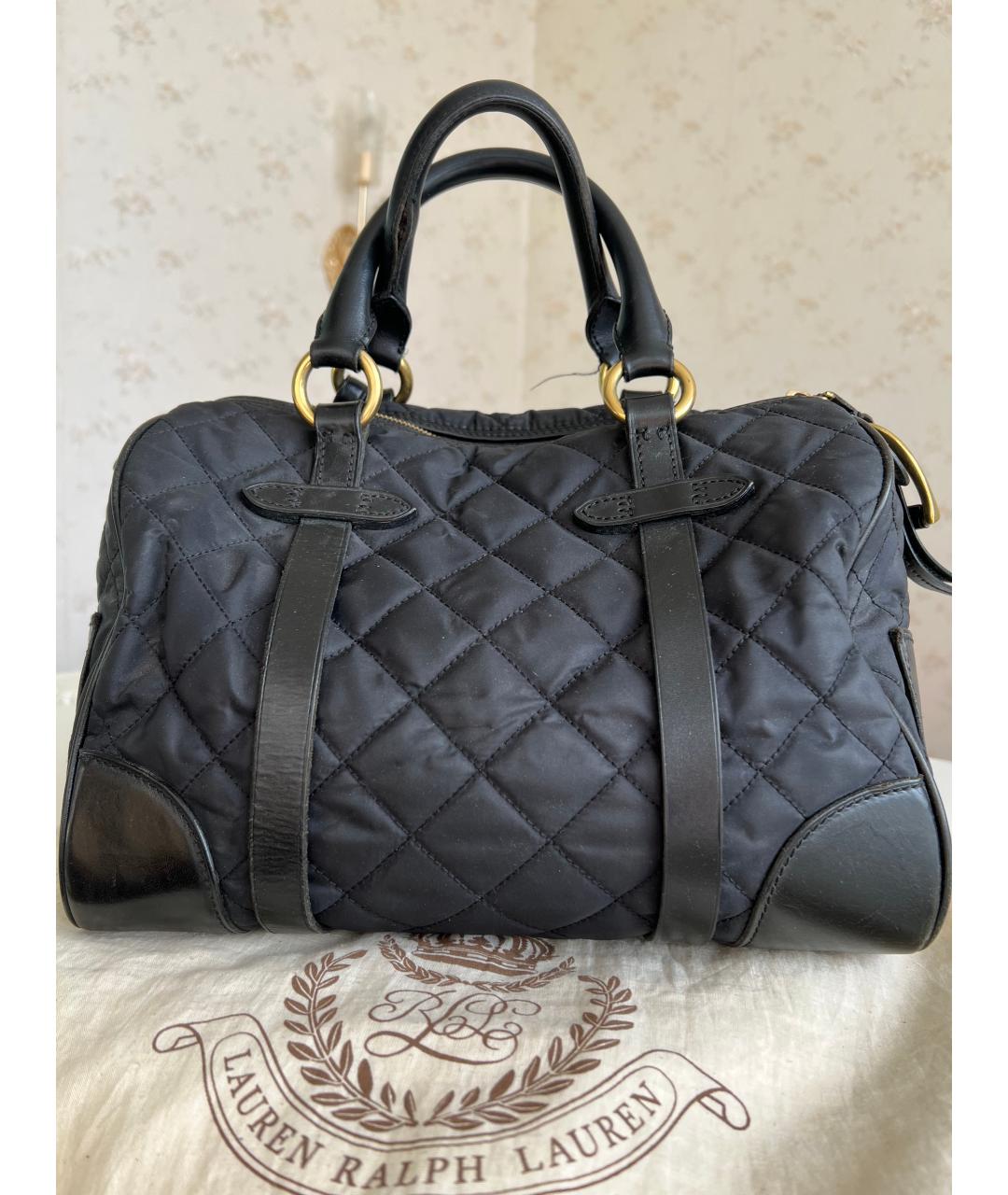 RALPH LAUREN Черная сумка с короткими ручками, фото 2