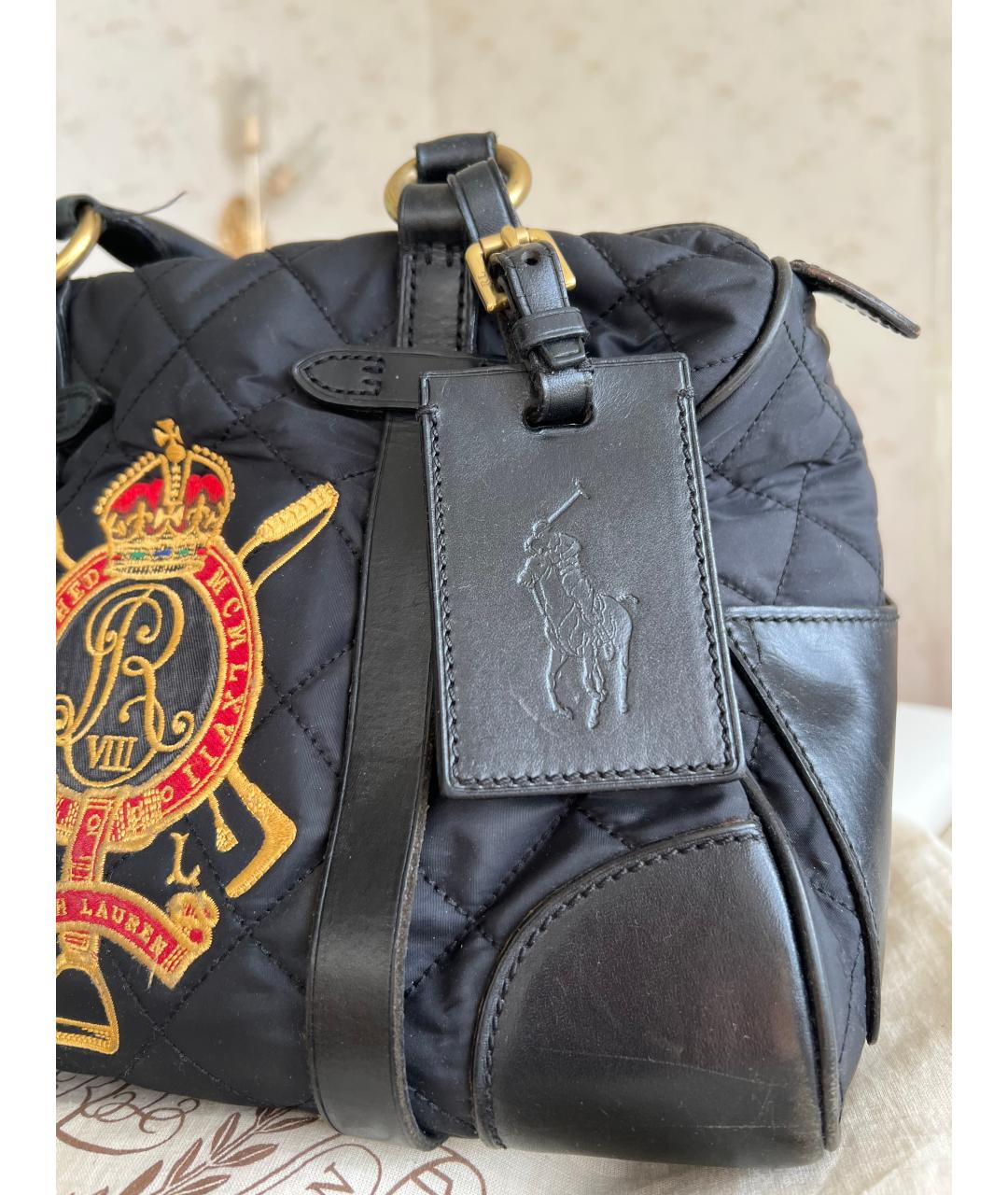 RALPH LAUREN Черная сумка с короткими ручками, фото 3