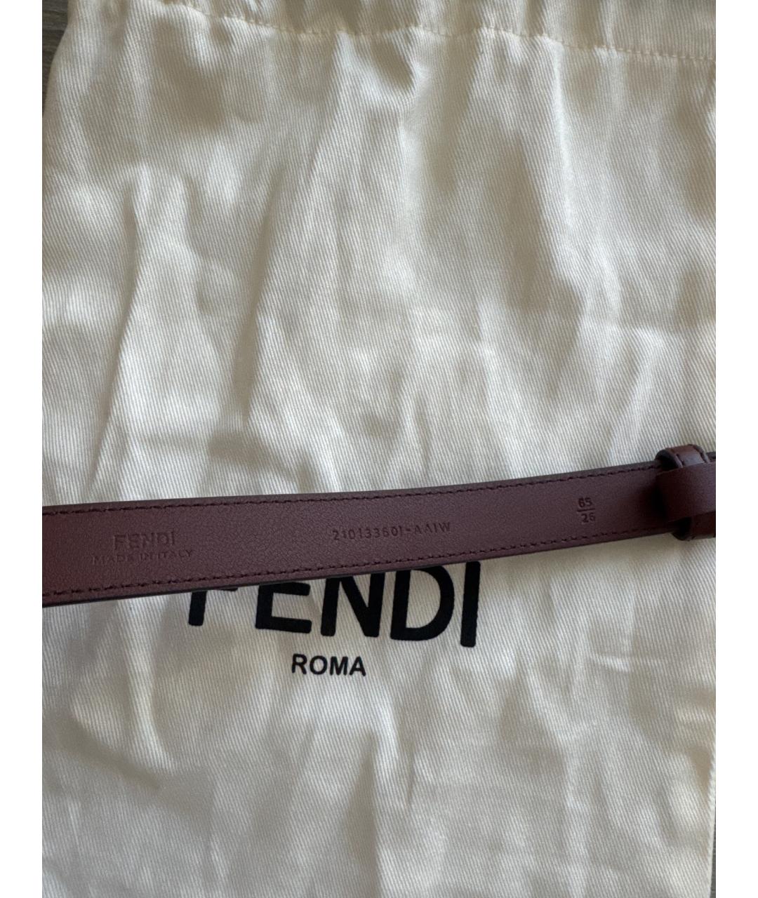 FENDI Коричневый кожаный ремень, фото 3