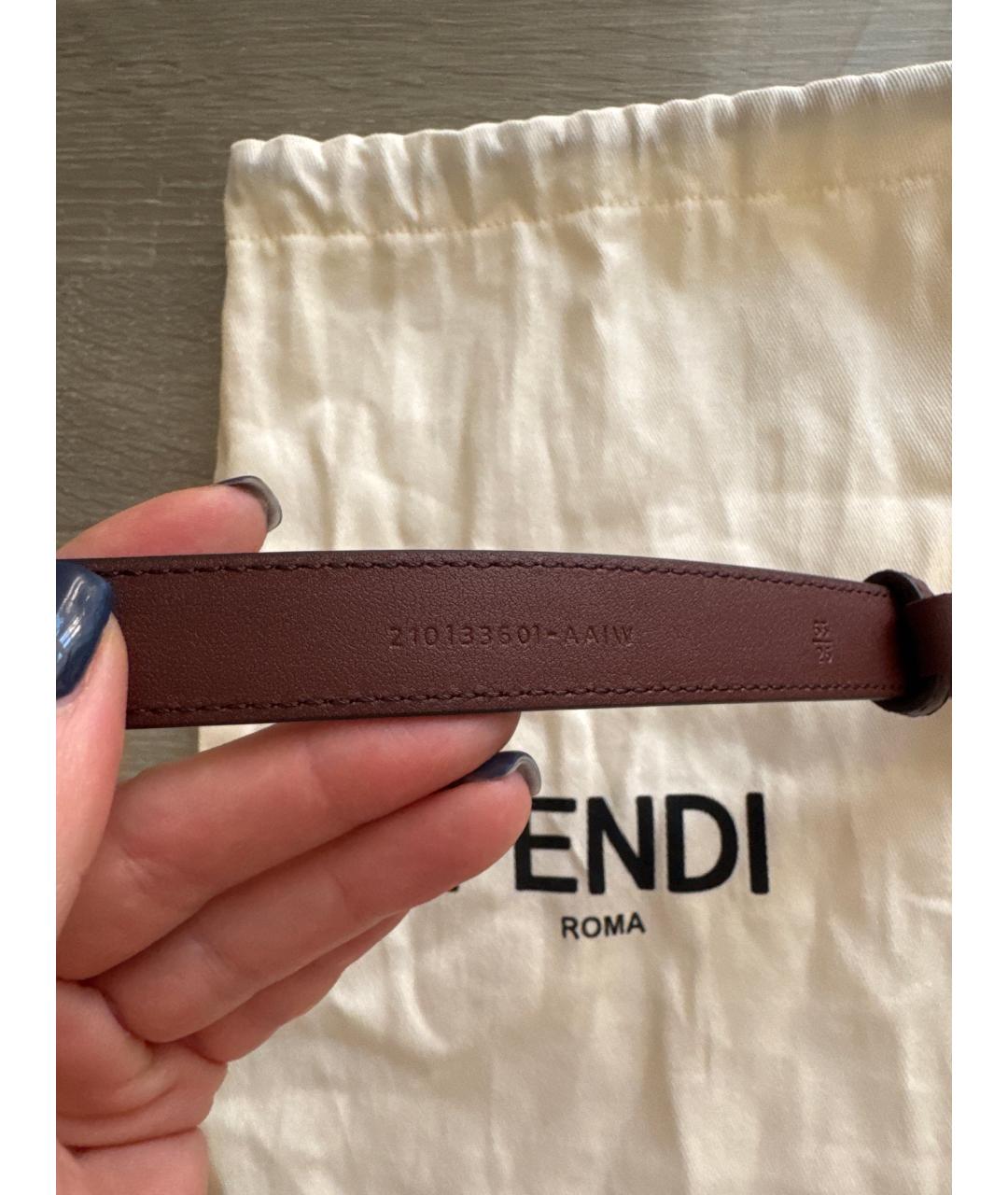 FENDI Коричневый кожаный ремень, фото 7