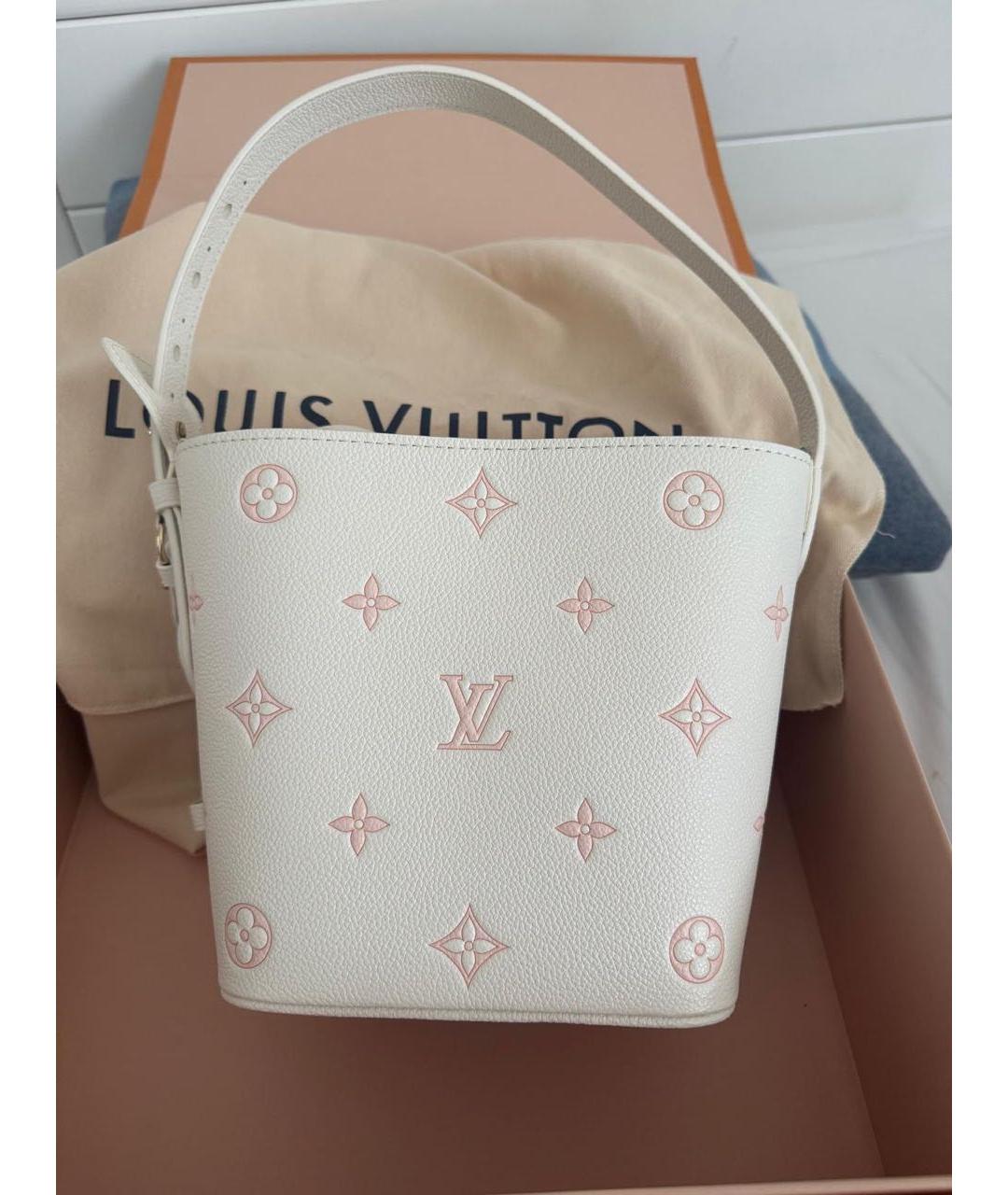 LOUIS VUITTON Белая кожаная сумка с короткими ручками, фото 2