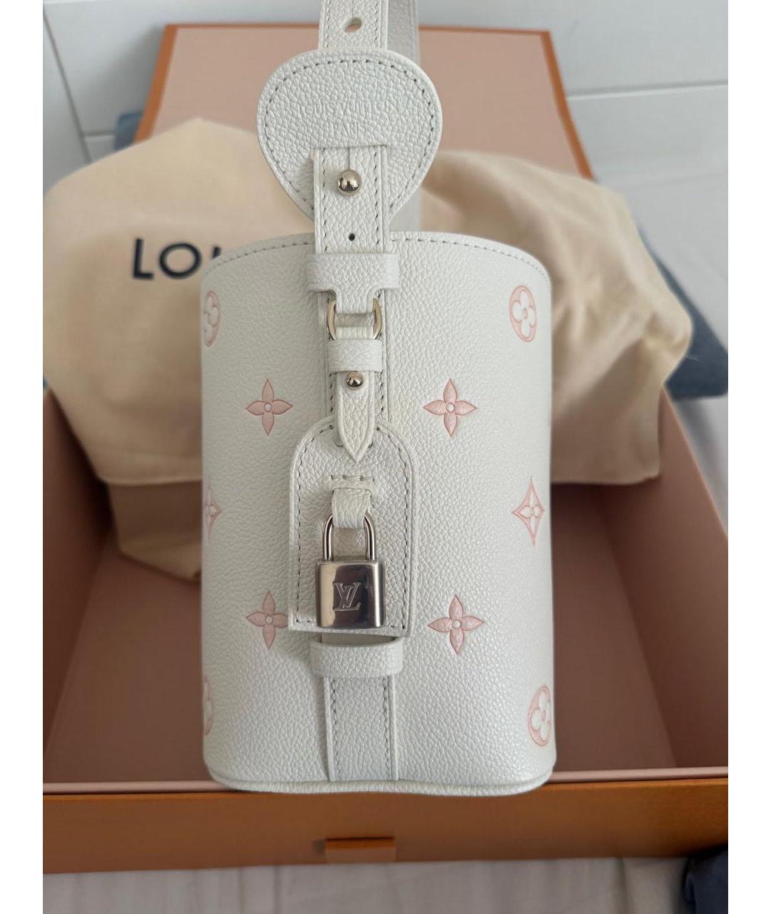 LOUIS VUITTON Белая кожаная сумка с короткими ручками, фото 4