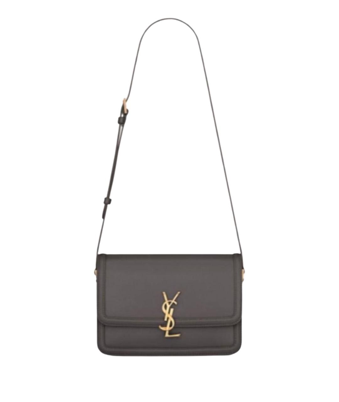 SAINT LAURENT Серая кожаная сумка через плечо, фото 1