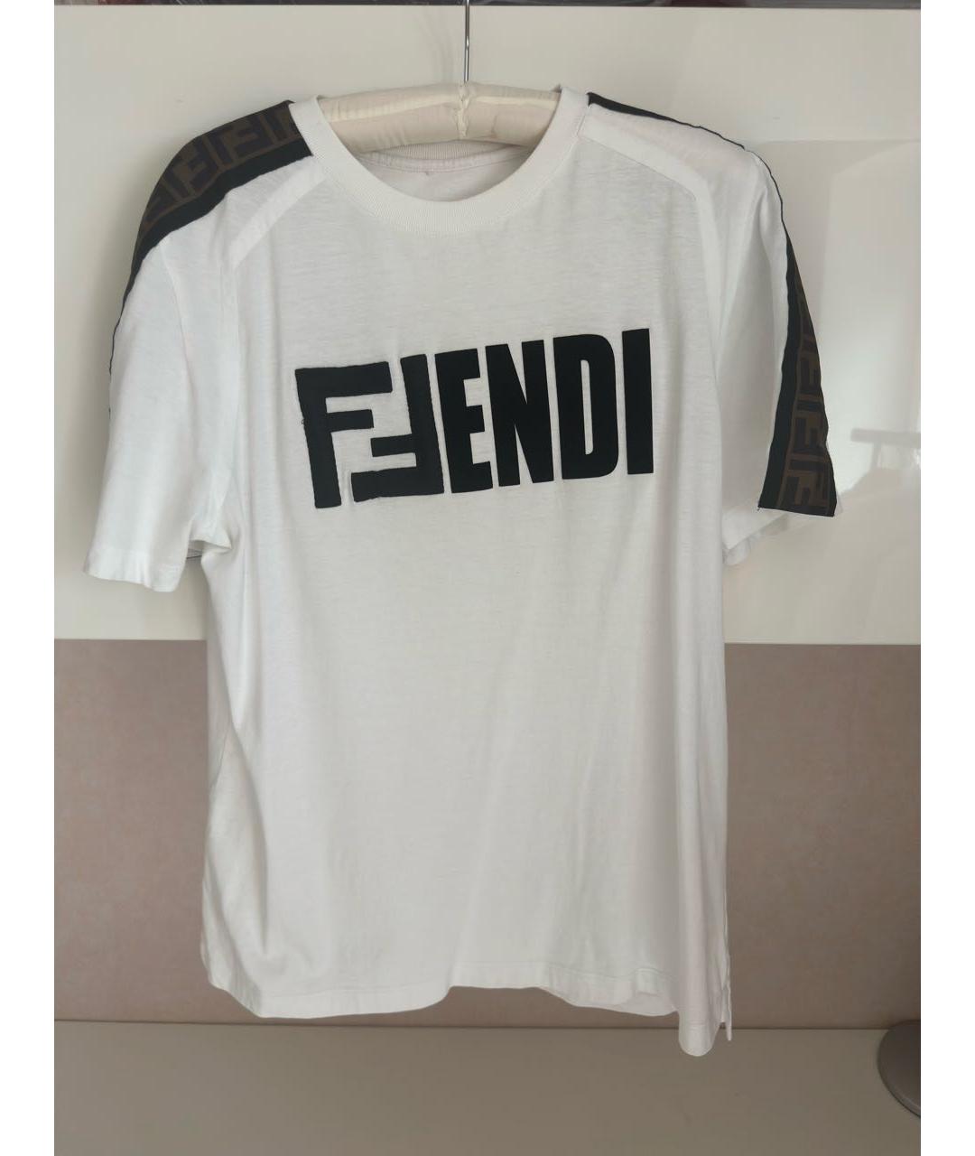 FENDI Белая хлопковая футболка, фото 2