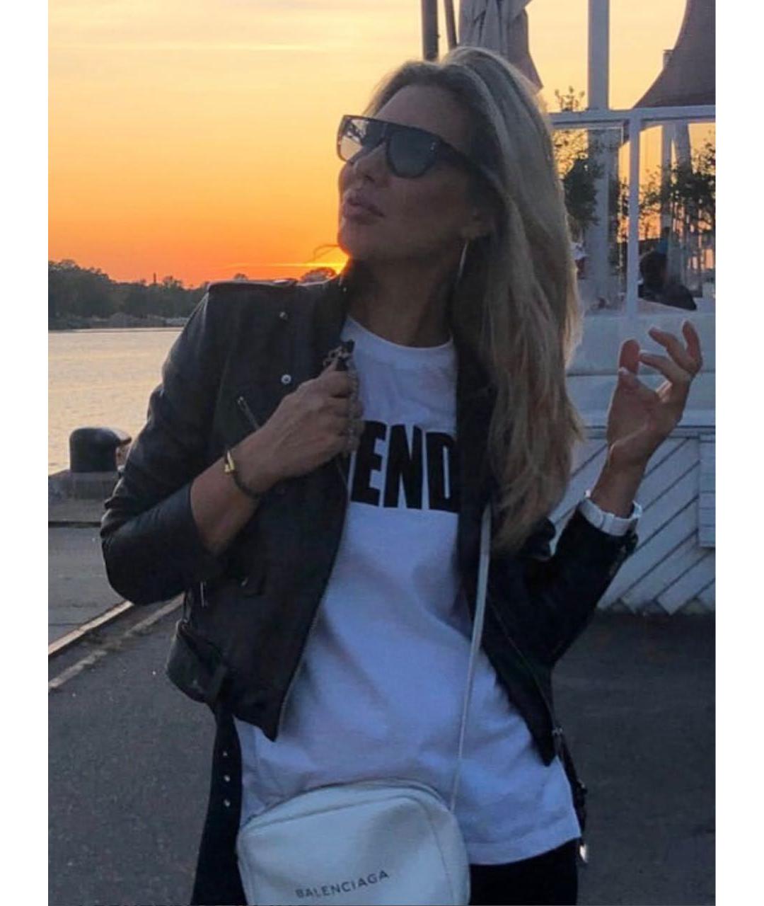 FENDI Белая хлопковая футболка, фото 8