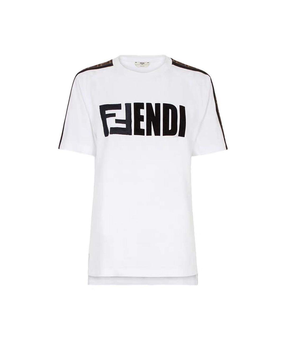 FENDI Белая хлопковая футболка, фото 1