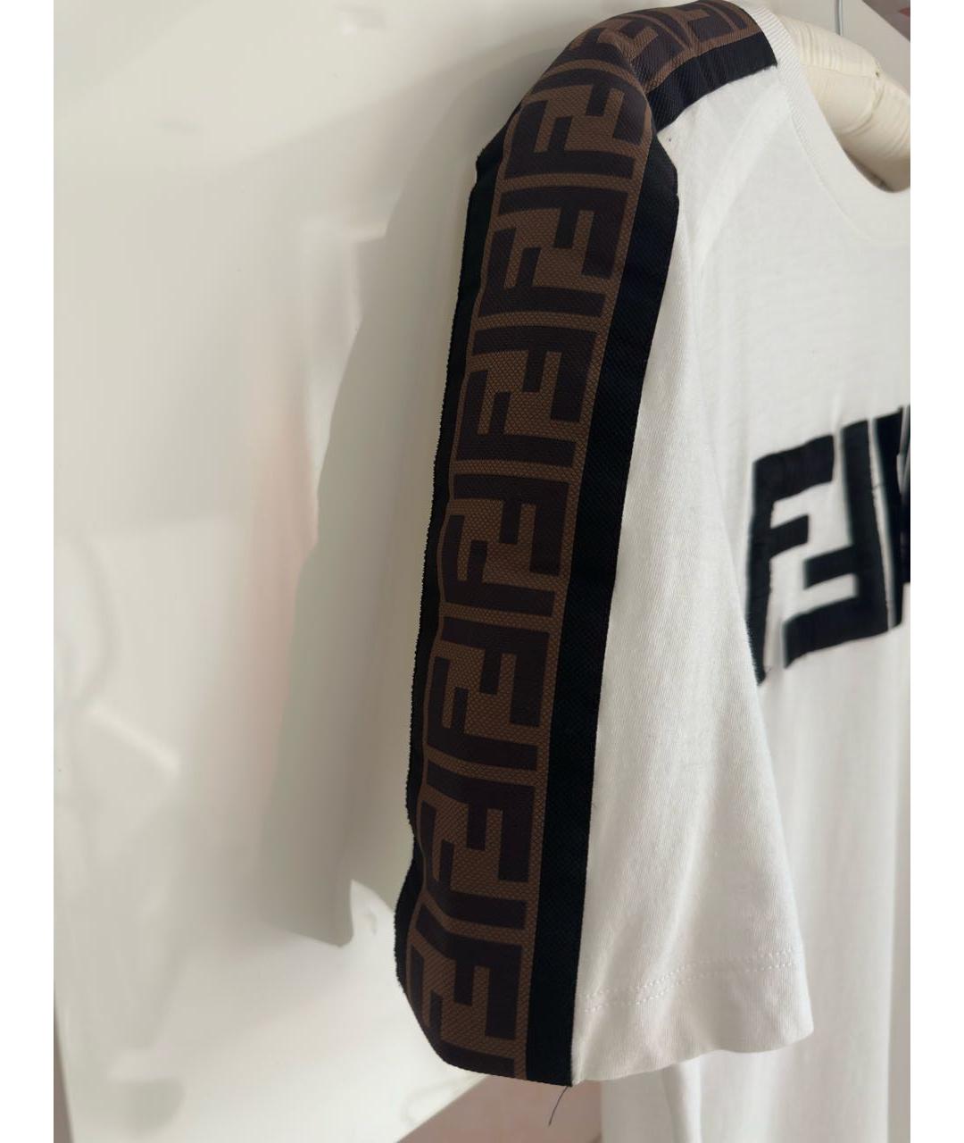 FENDI Белая хлопковая футболка, фото 5