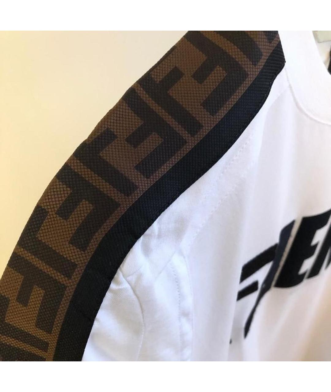 FENDI Белая хлопковая футболка, фото 3