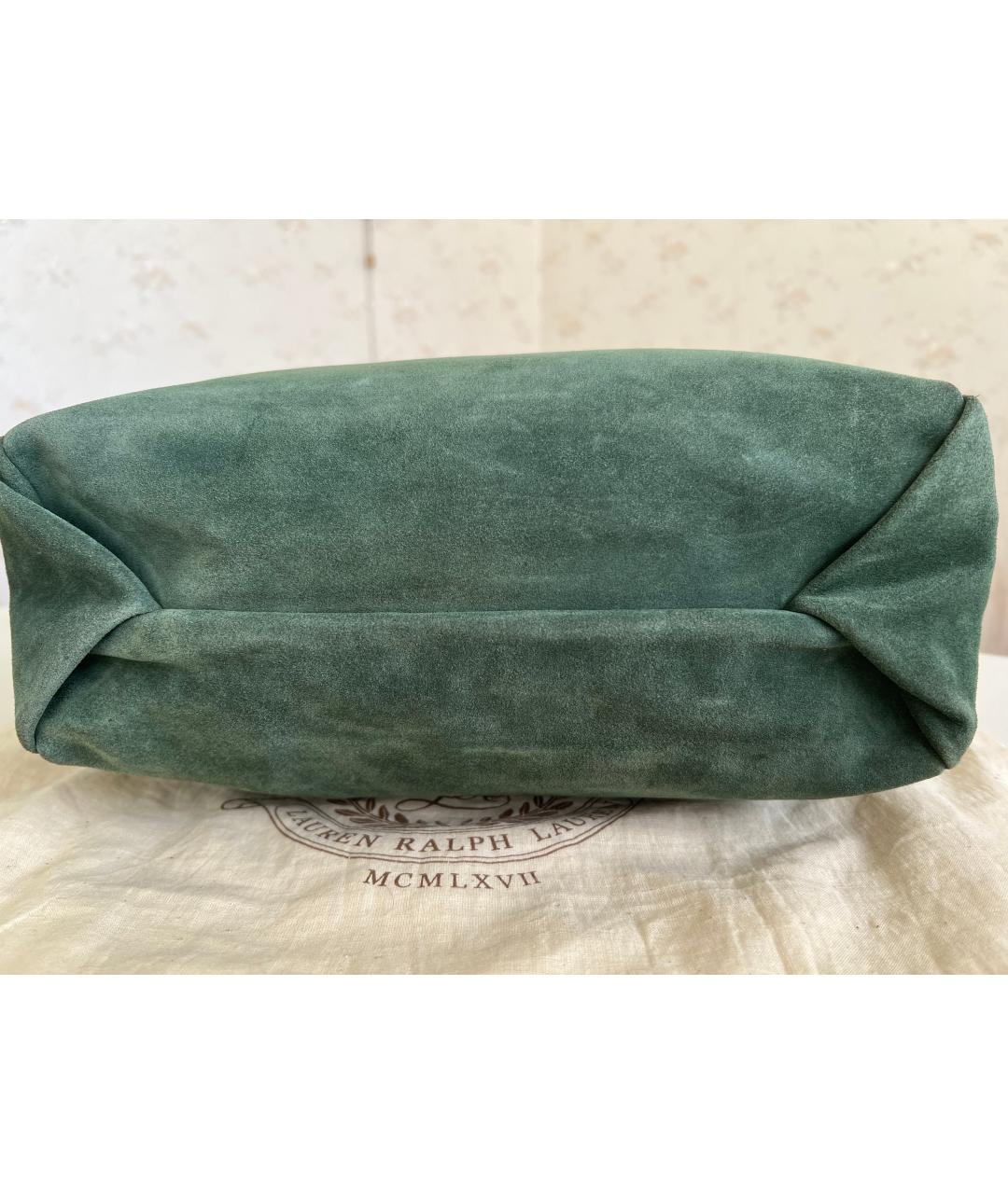 RALPH LAUREN Зеленая замшевая сумка тоут, фото 3