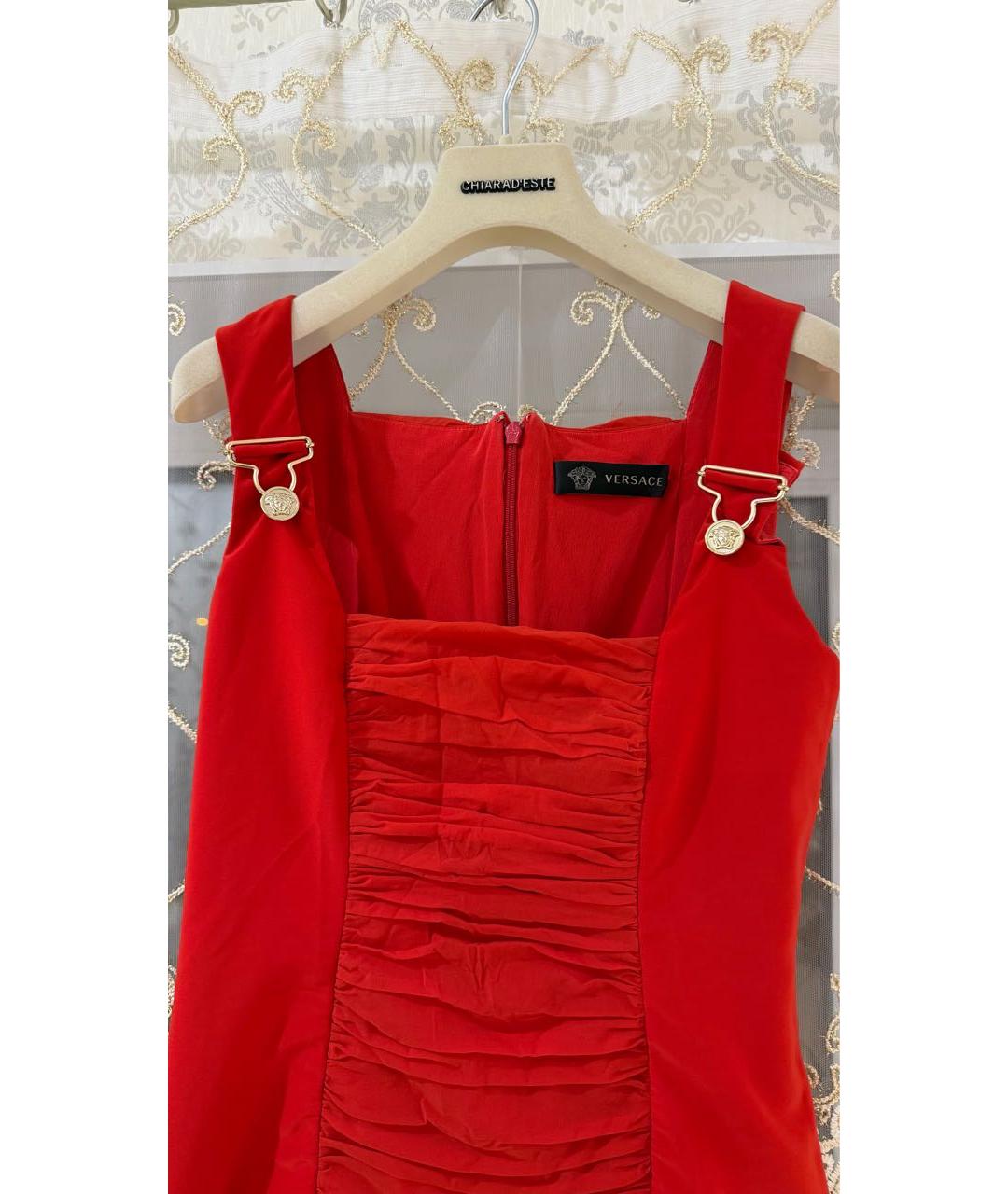 VERSACE Красное хлопковое платье, фото 3