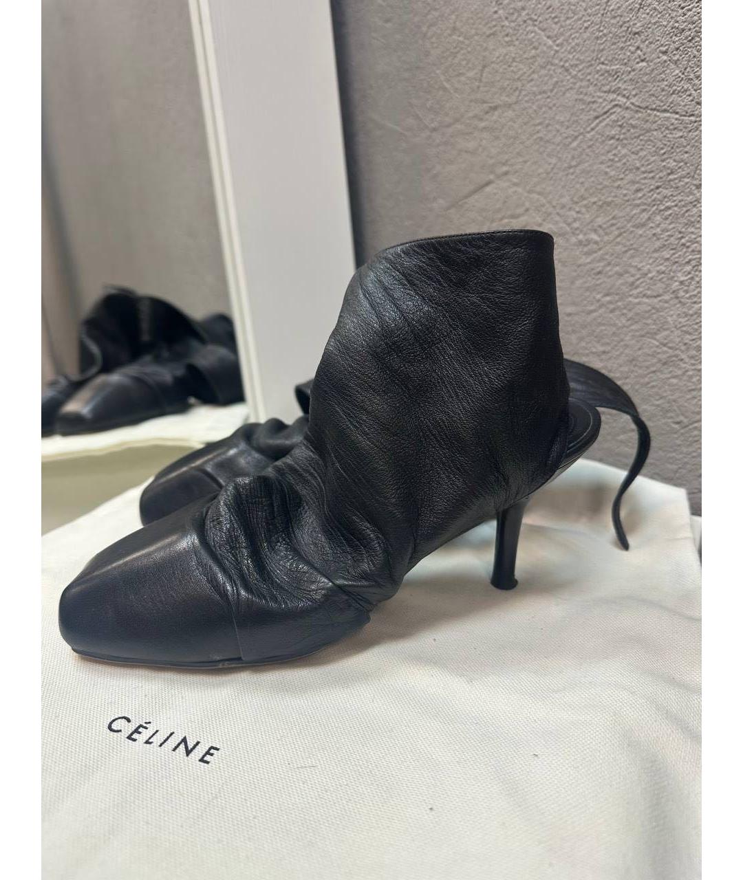CELINE Черные кожаные босоножки, фото 3