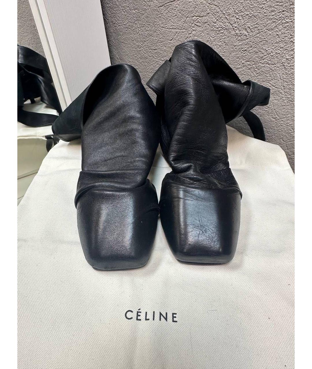 CELINE Черные кожаные босоножки, фото 2