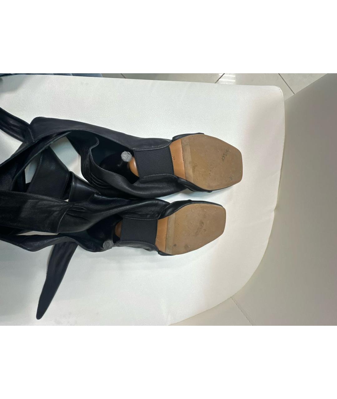 CELINE Черные кожаные босоножки, фото 6