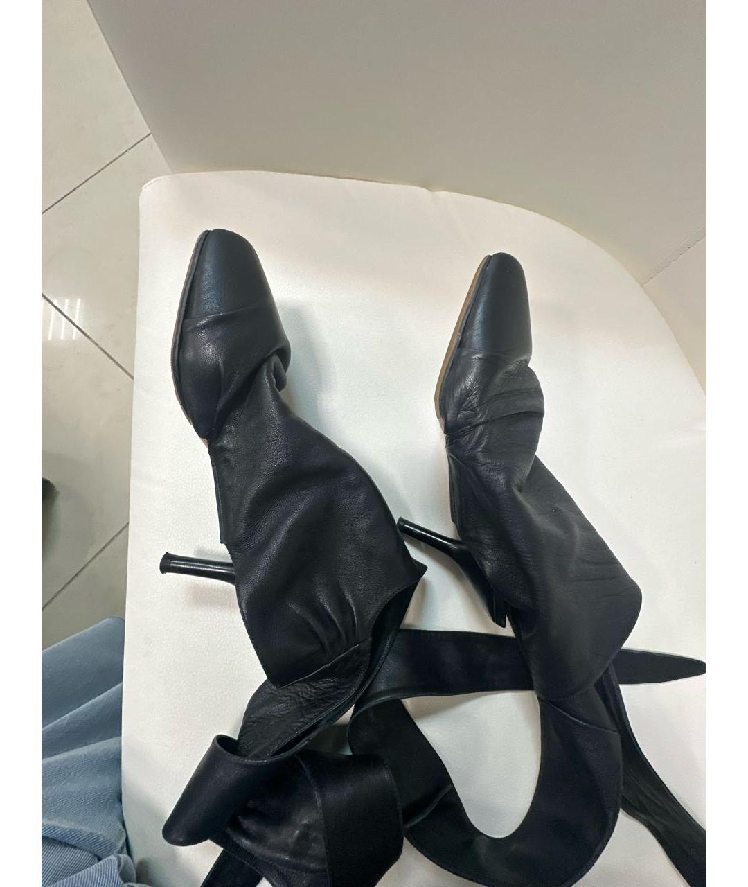 CELINE Черные кожаные босоножки, фото 8