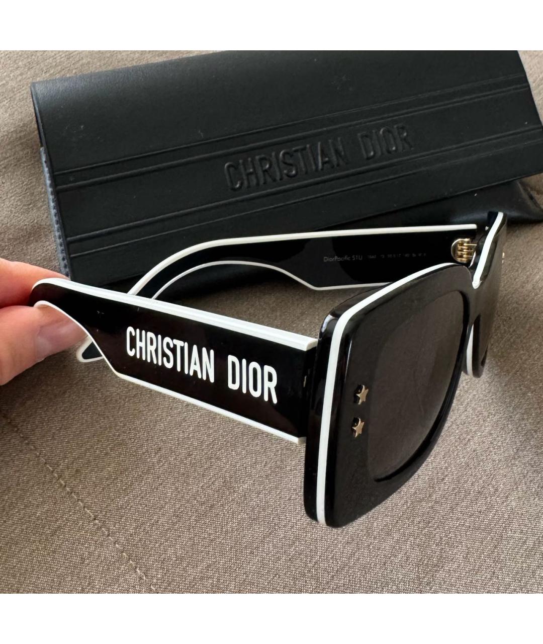 CHRISTIAN DIOR Черные пластиковые солнцезащитные очки, фото 2