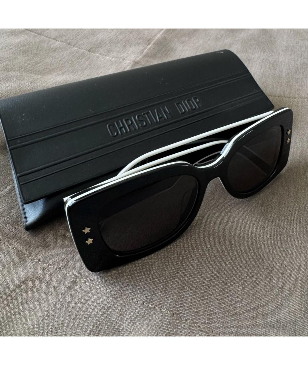 CHRISTIAN DIOR Черные пластиковые солнцезащитные очки, фото 4