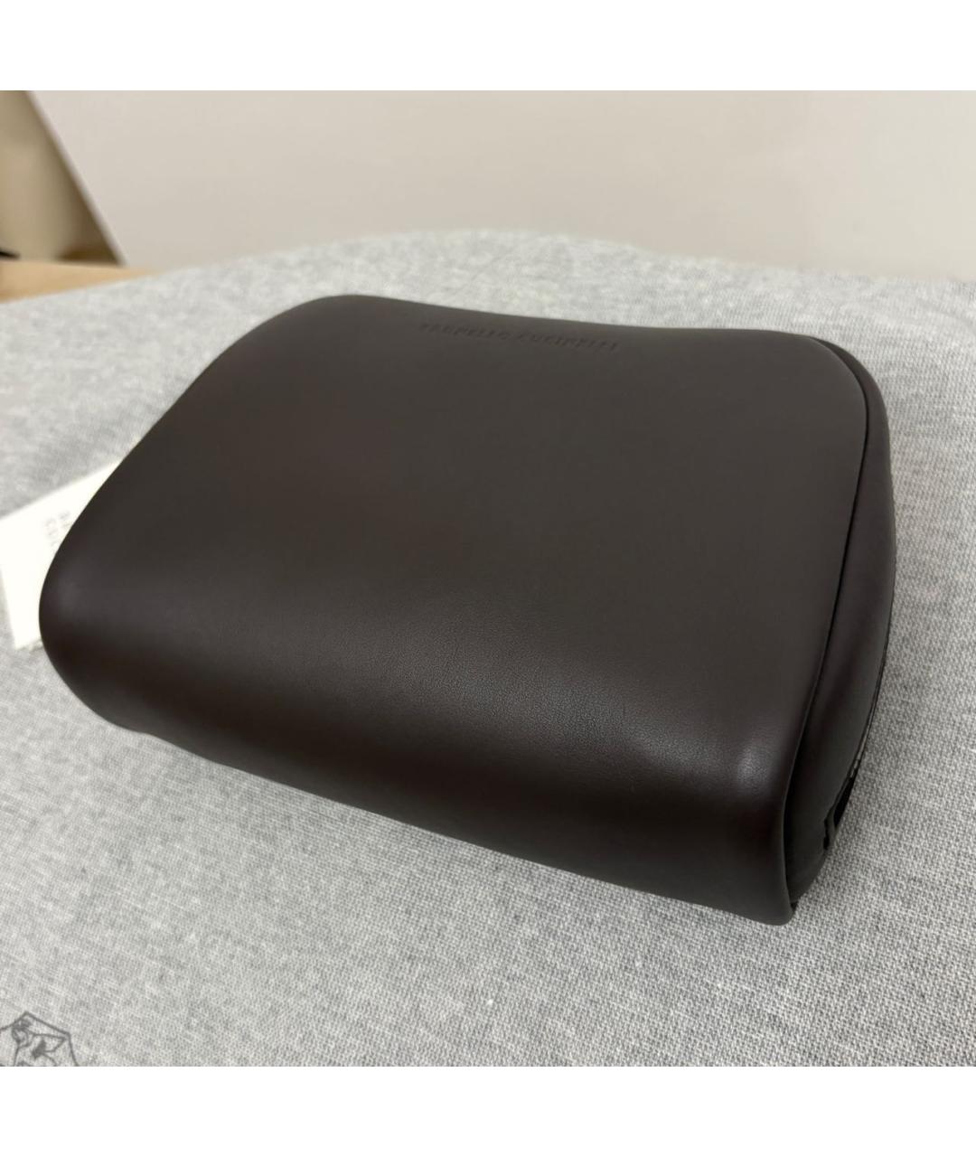 BRUNELLO CUCINELLI Черная кожаная барсетка, фото 5