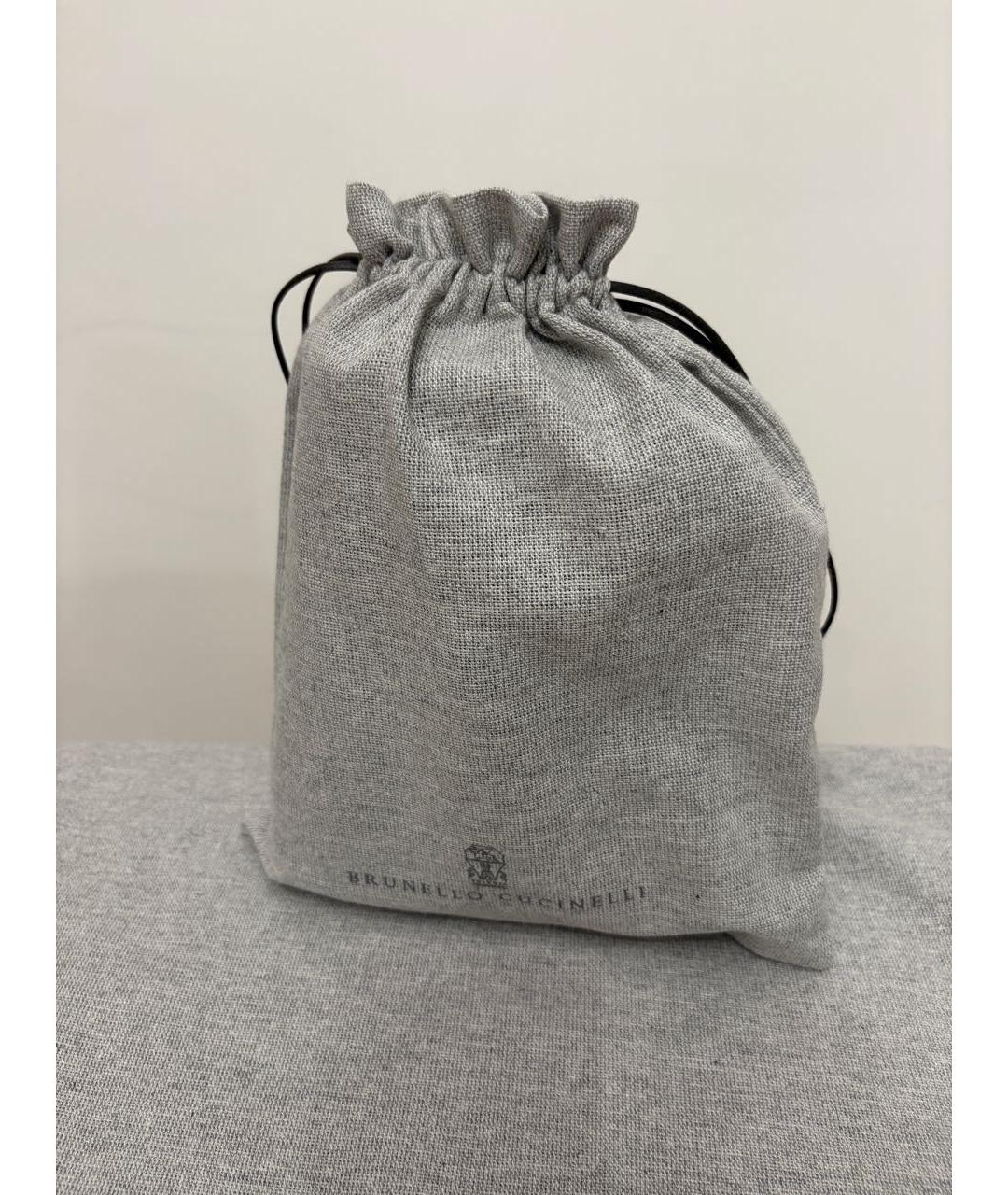 BRUNELLO CUCINELLI Черная кожаная барсетка, фото 8