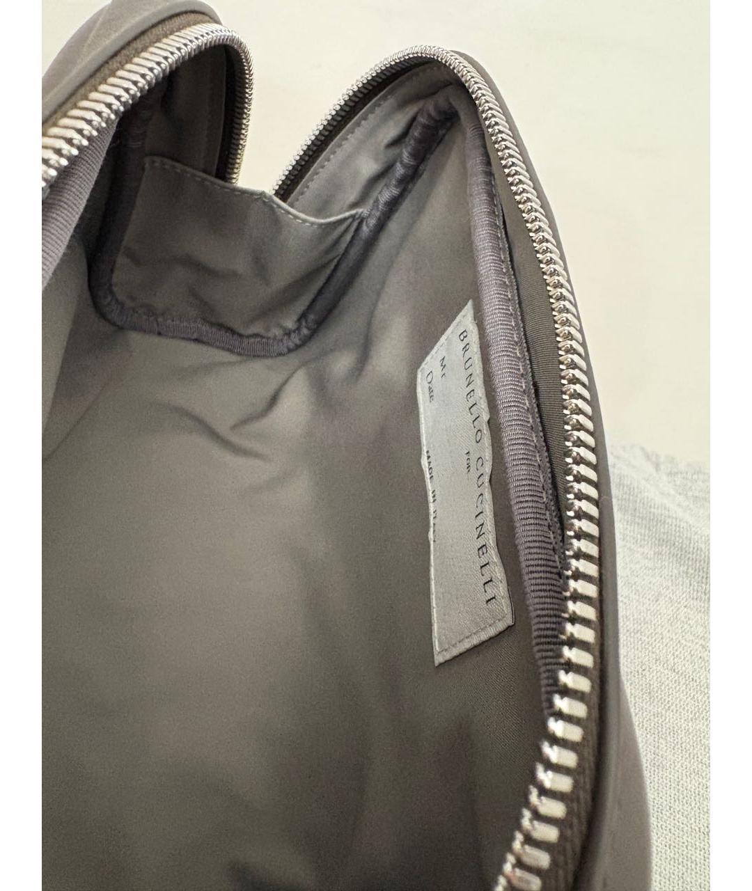 BRUNELLO CUCINELLI Черная кожаная барсетка, фото 7