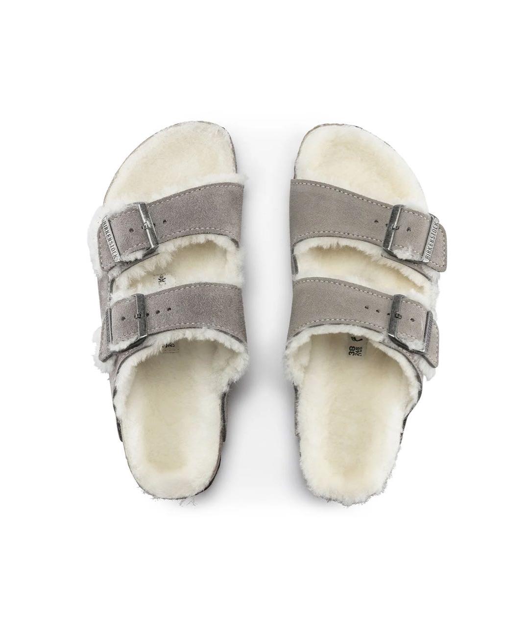 BIRKENSTOCK Серые замшевые мюли, фото 2