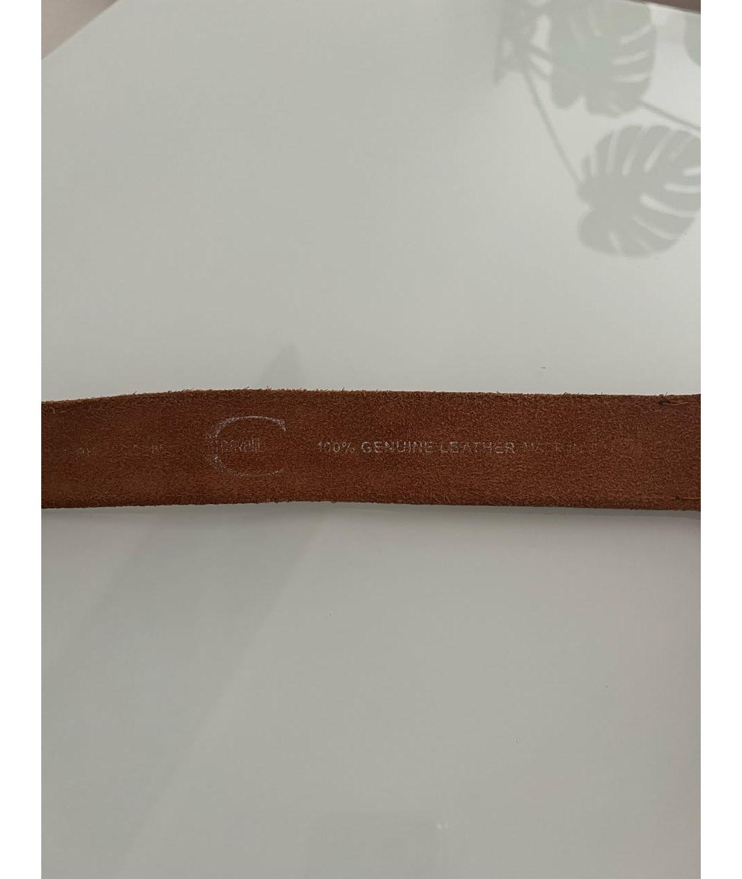 JUST CAVALLI Коричневый кожаный ремень, фото 3