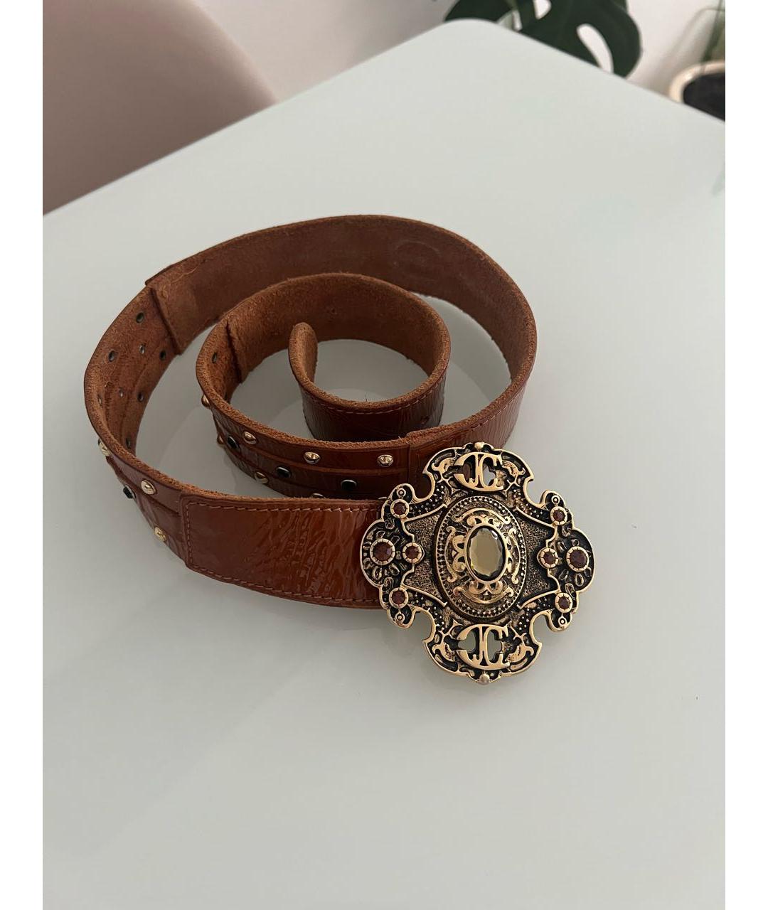 JUST CAVALLI Коричневый кожаный ремень, фото 5