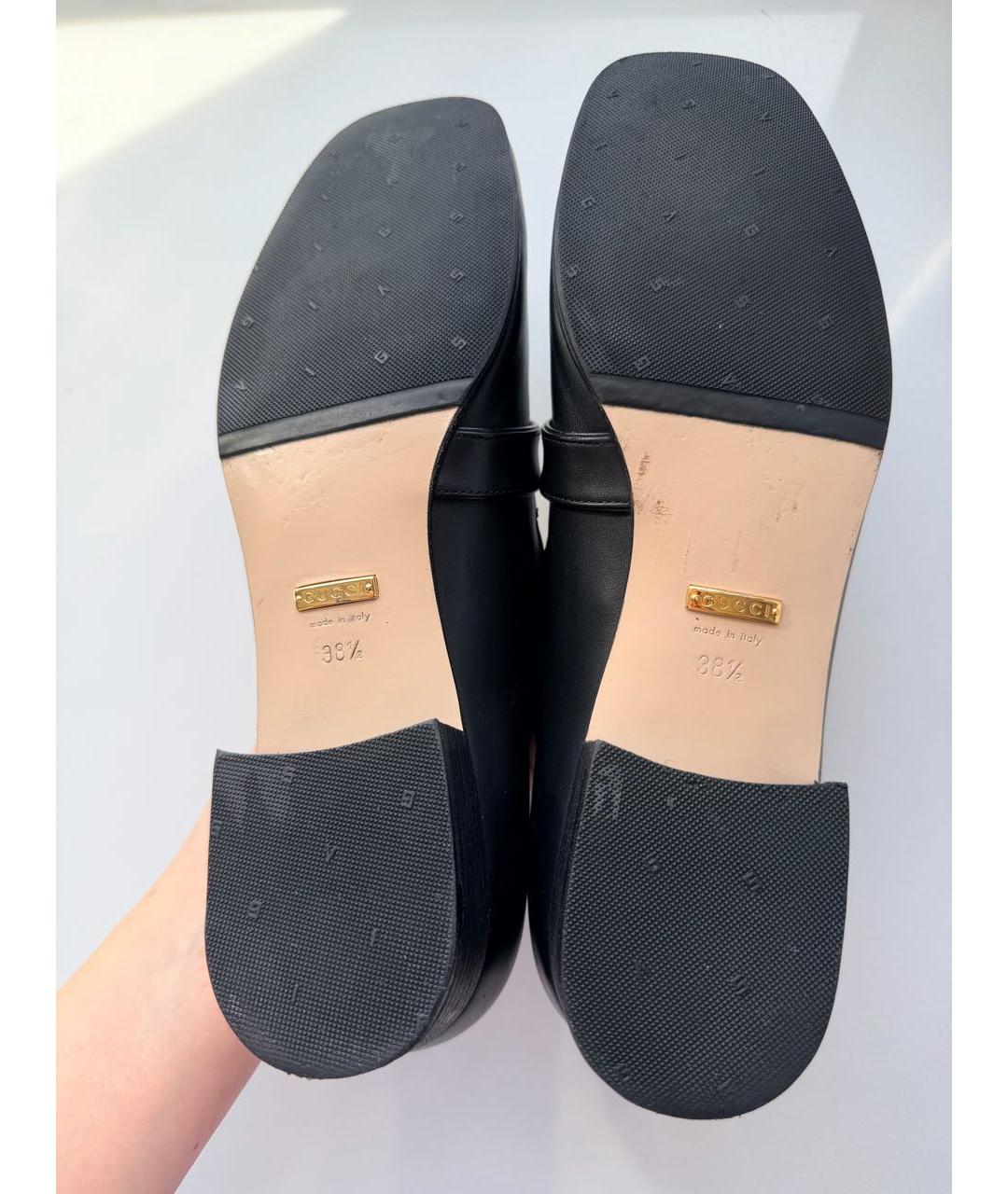 GUCCI Черные кожаные лоферы, фото 6