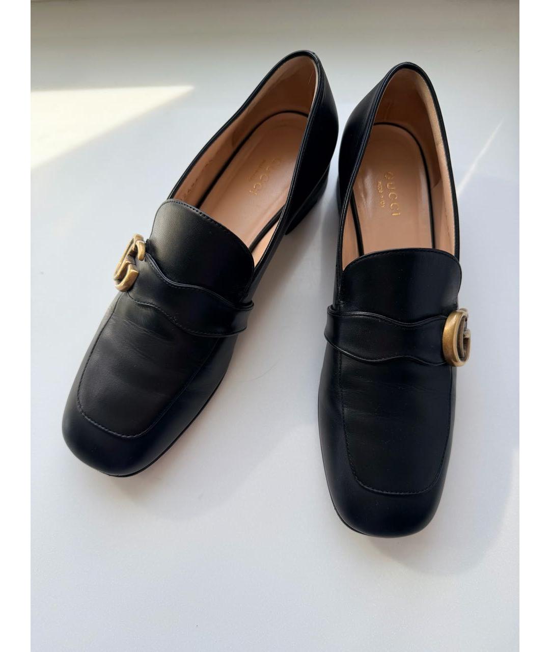 GUCCI Черные кожаные лоферы, фото 2