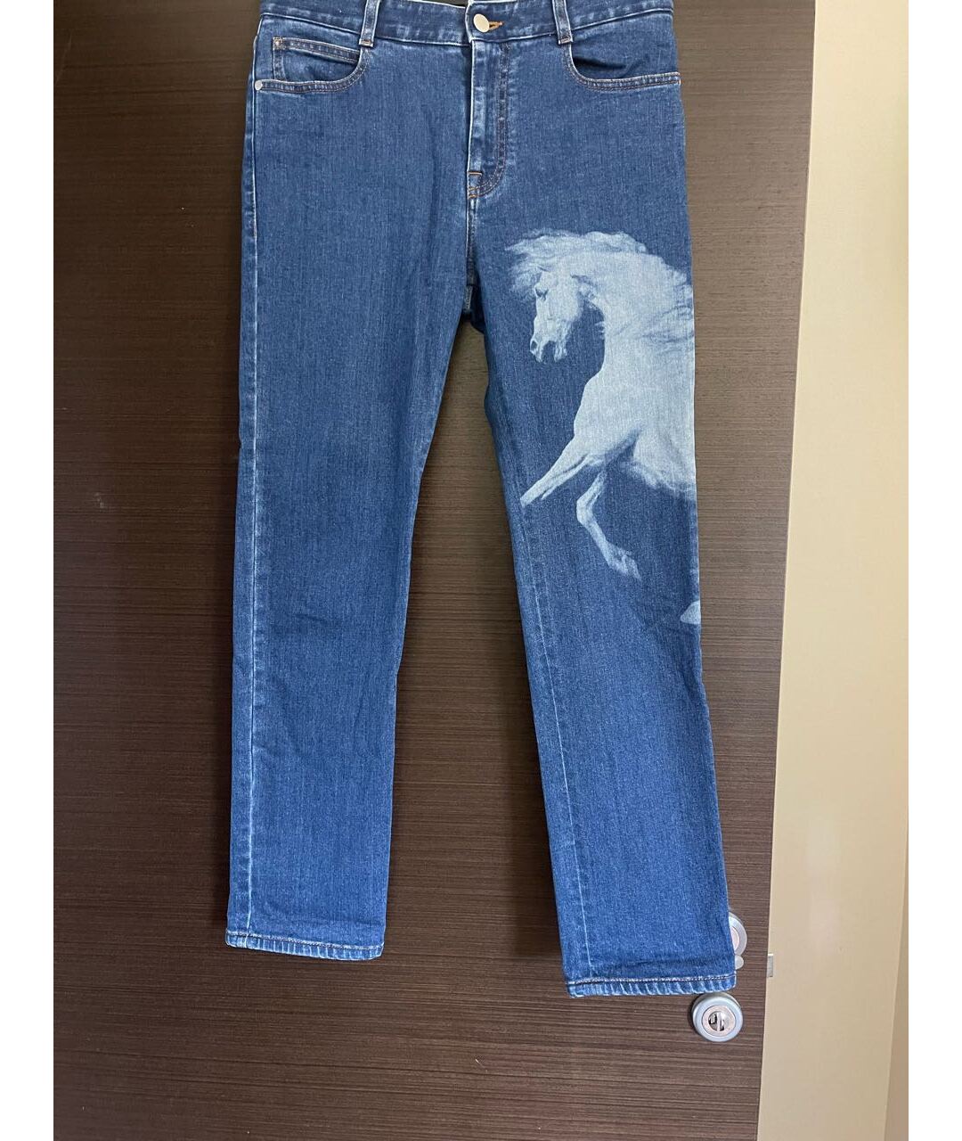 STELLA MCCARTNEY Синие хлопко-эластановые джинсы слим, фото 6