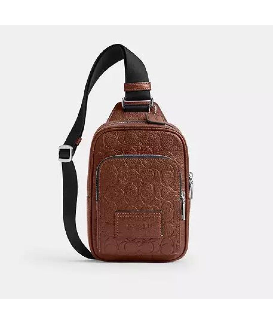 COACH Коричневая кожаная сумка на плечо, фото 8