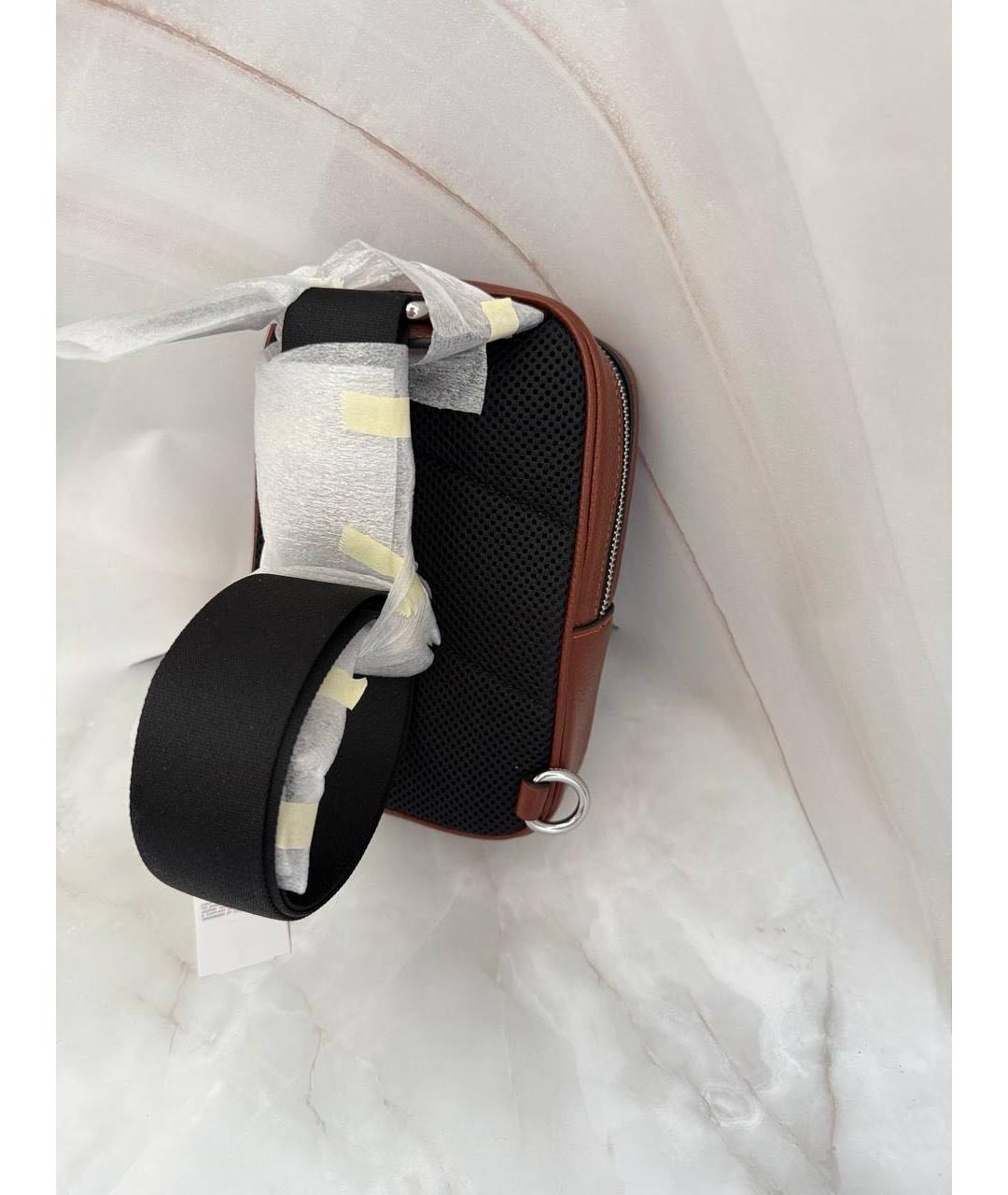 COACH Коричневая кожаная сумка на плечо, фото 6