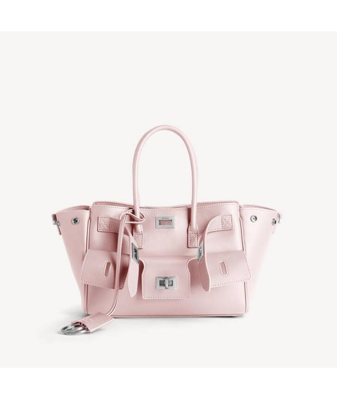 BALENCIAGA Розовая кожаная сумка с короткими ручками, фото 9