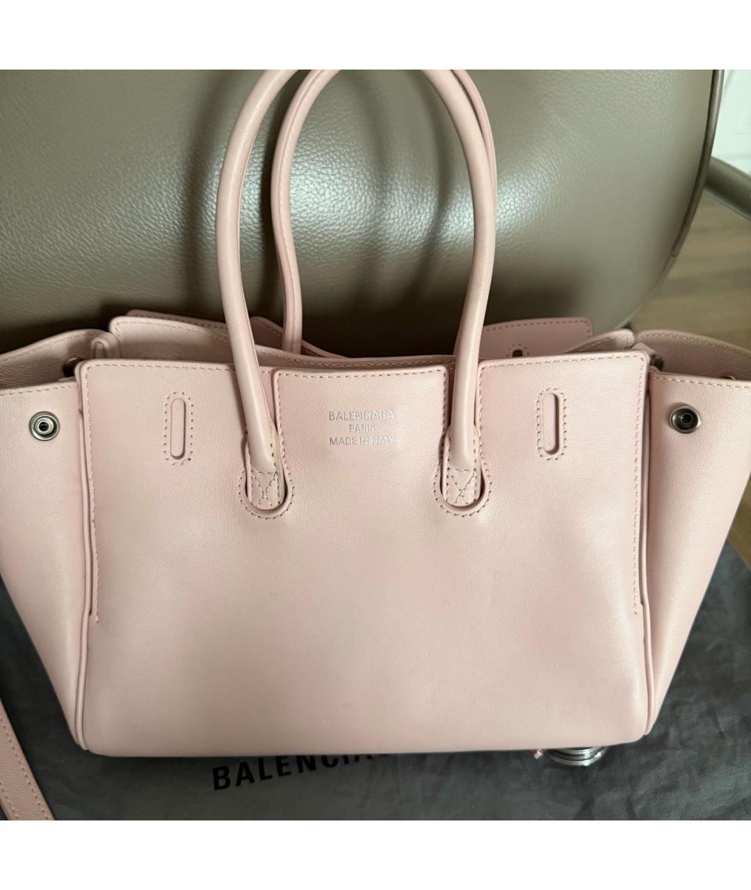 BALENCIAGA Розовая кожаная сумка с короткими ручками, фото 4