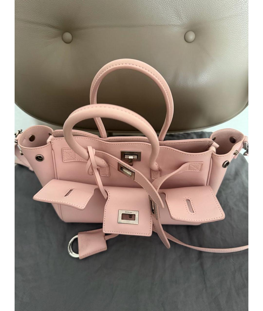BALENCIAGA Розовая кожаная сумка с короткими ручками, фото 2
