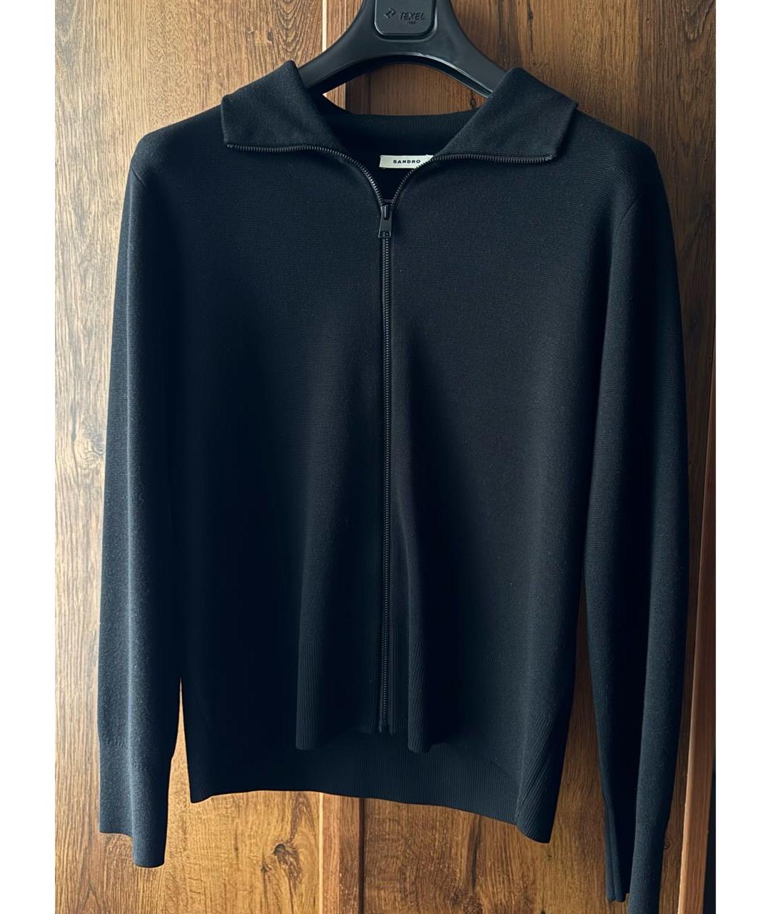 SANDRO Черный шерстяной кардиган, фото 4