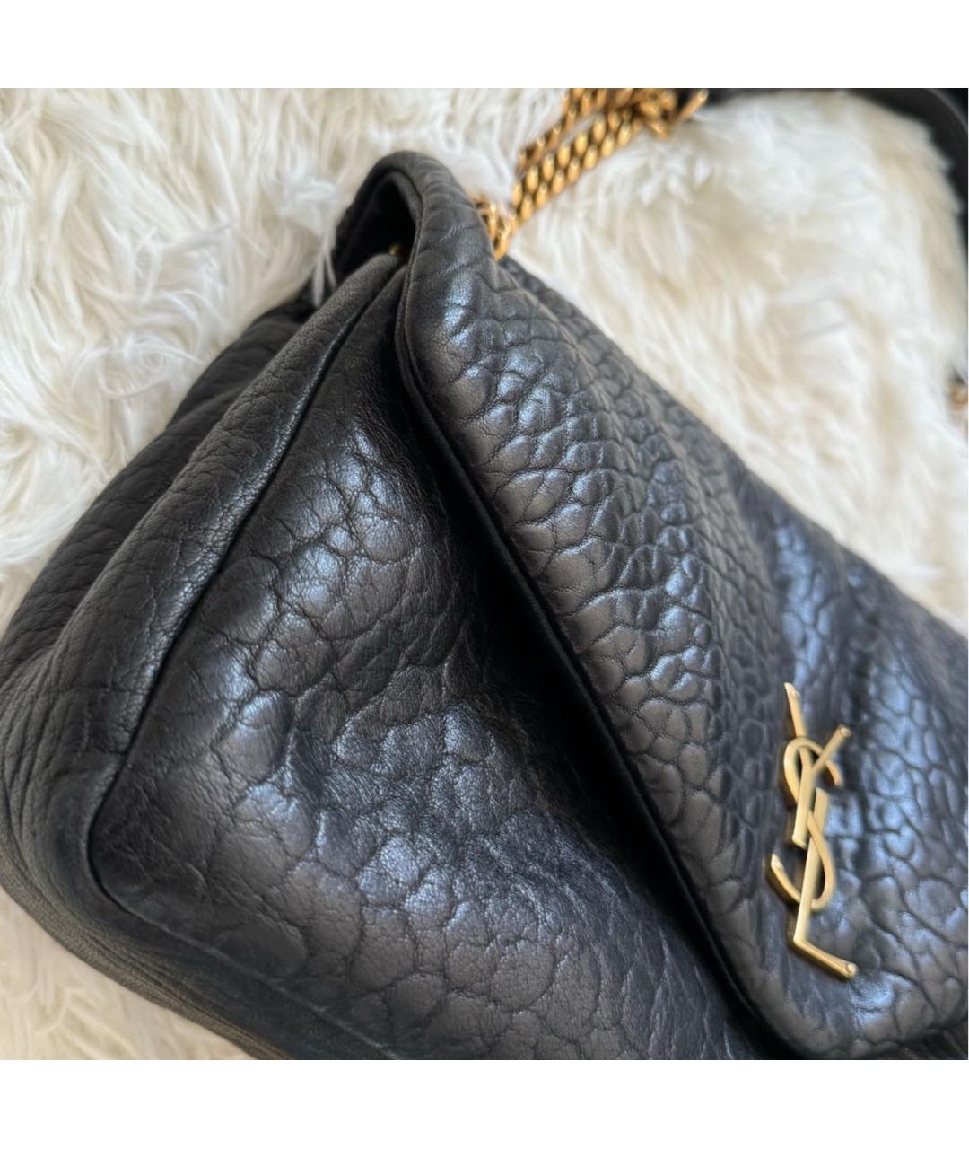 SAINT LAURENT Черная кожаная сумка через плечо, фото 7
