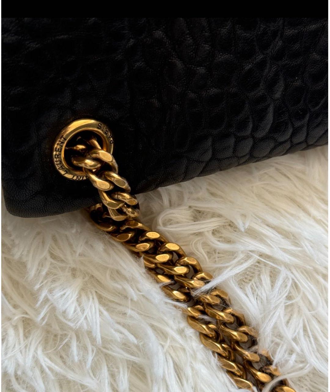 SAINT LAURENT Черная кожаная сумка через плечо, фото 8