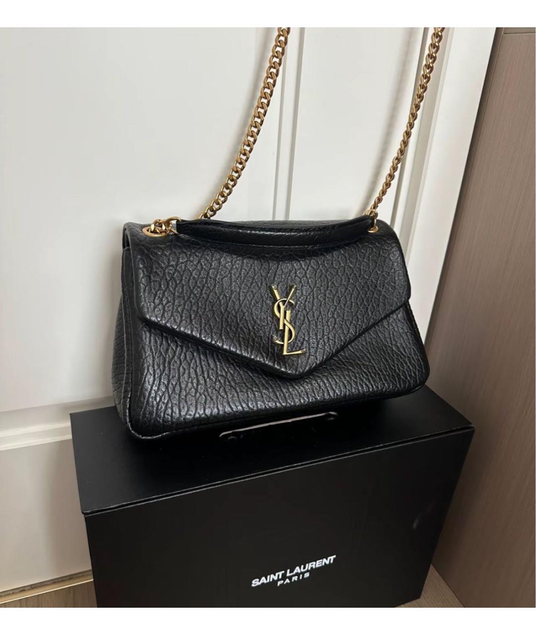 SAINT LAURENT Черная кожаная сумка через плечо, фото 6