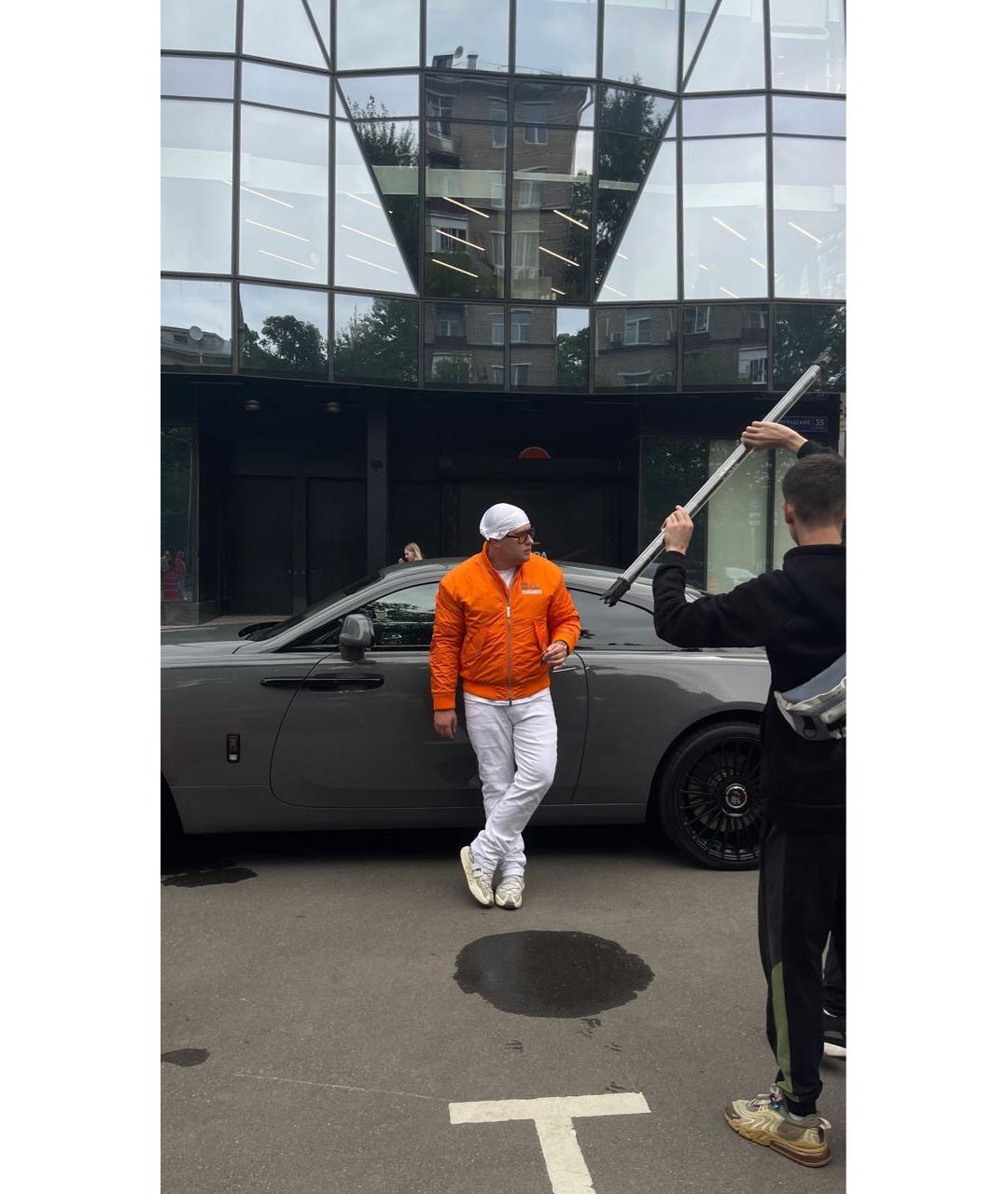 DSQUARED2 Оранжевая полиамидовая куртка, фото 3