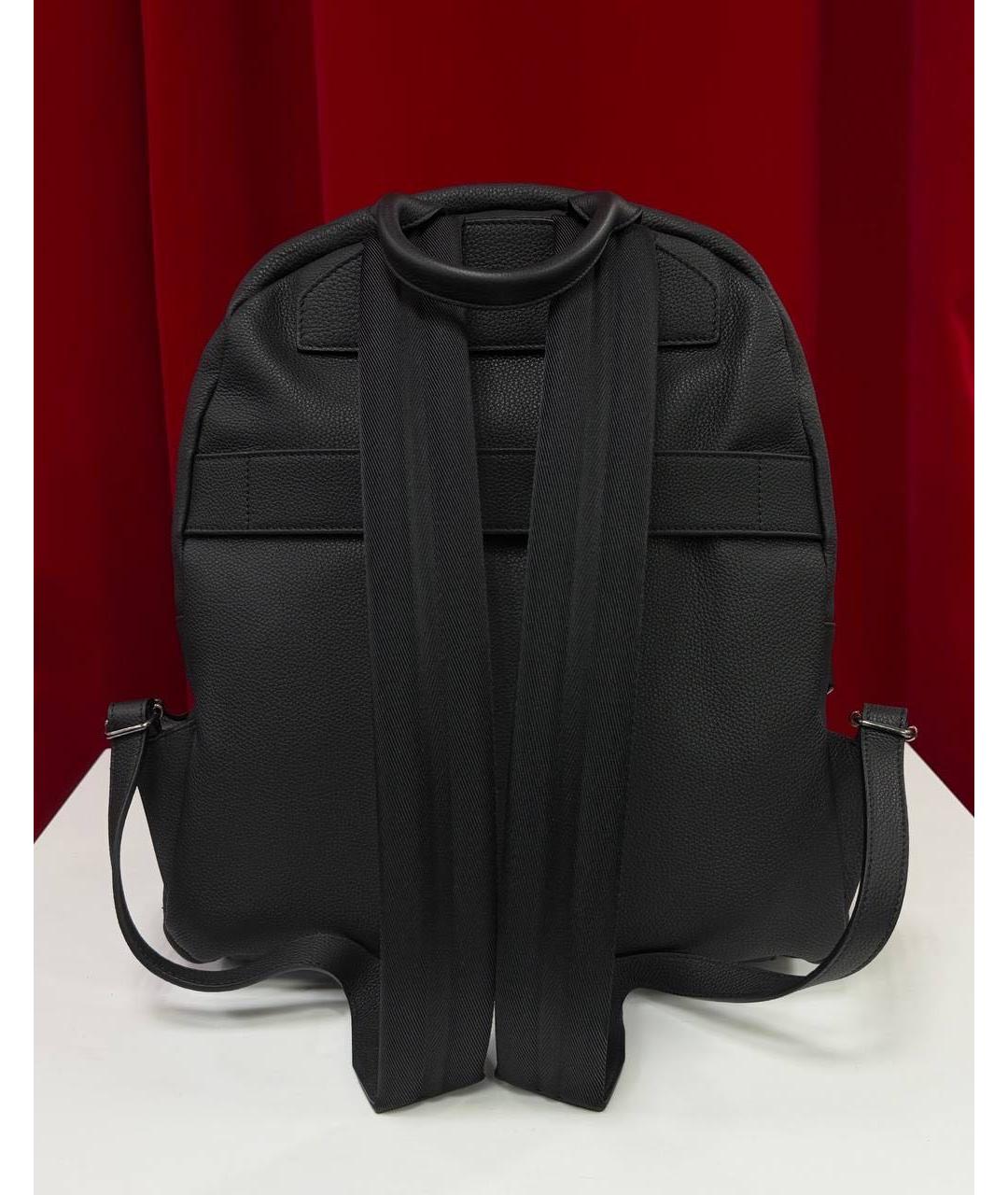 KITON Черный кожаный рюкзак, фото 5