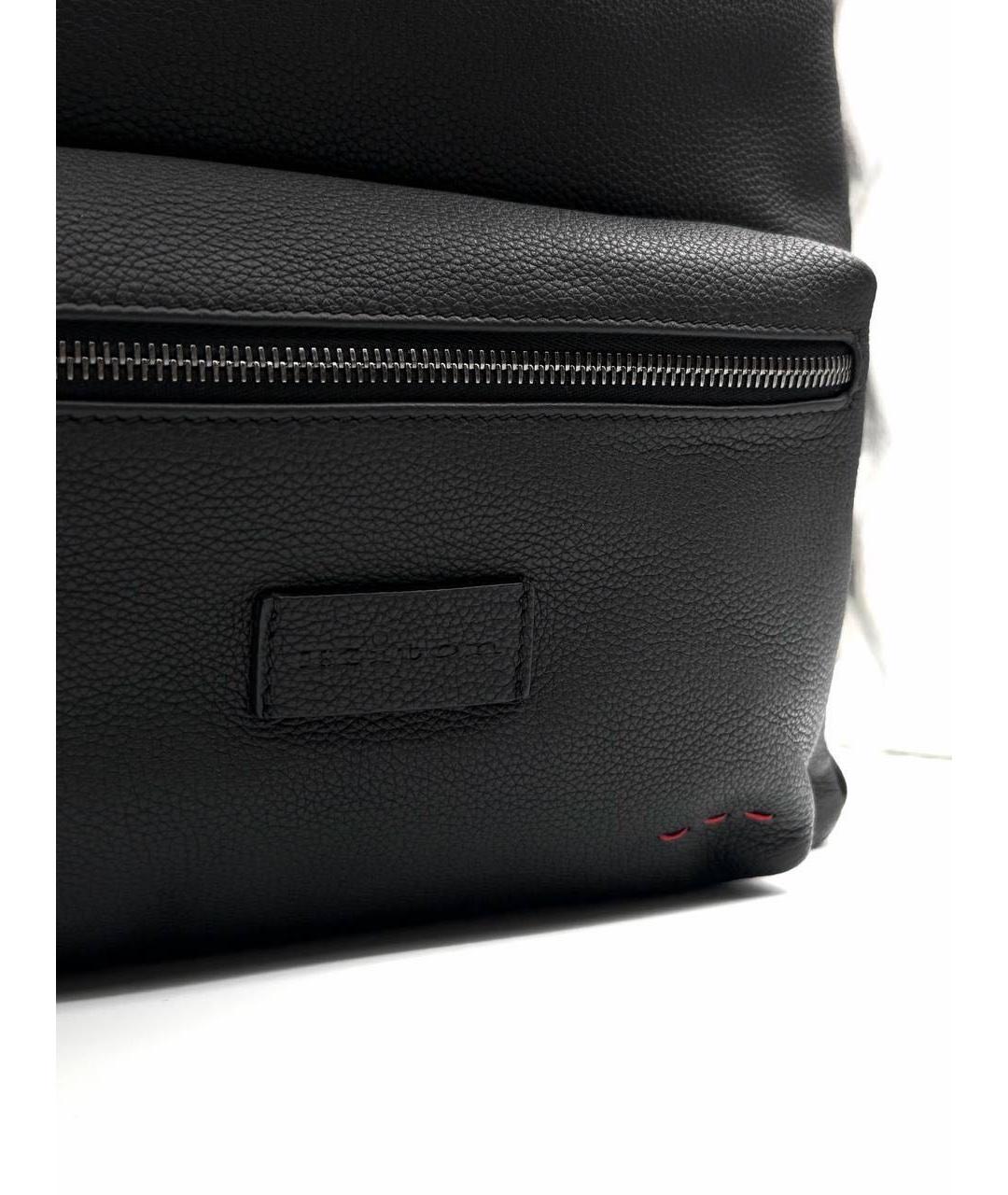 KITON Черный кожаный рюкзак, фото 2