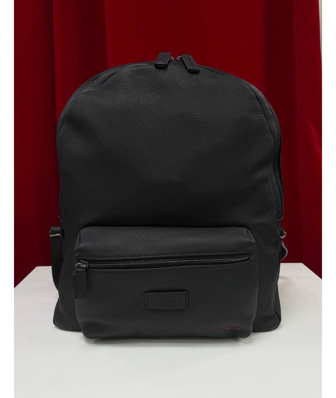 KITON Черный кожаный рюкзак, фото 4