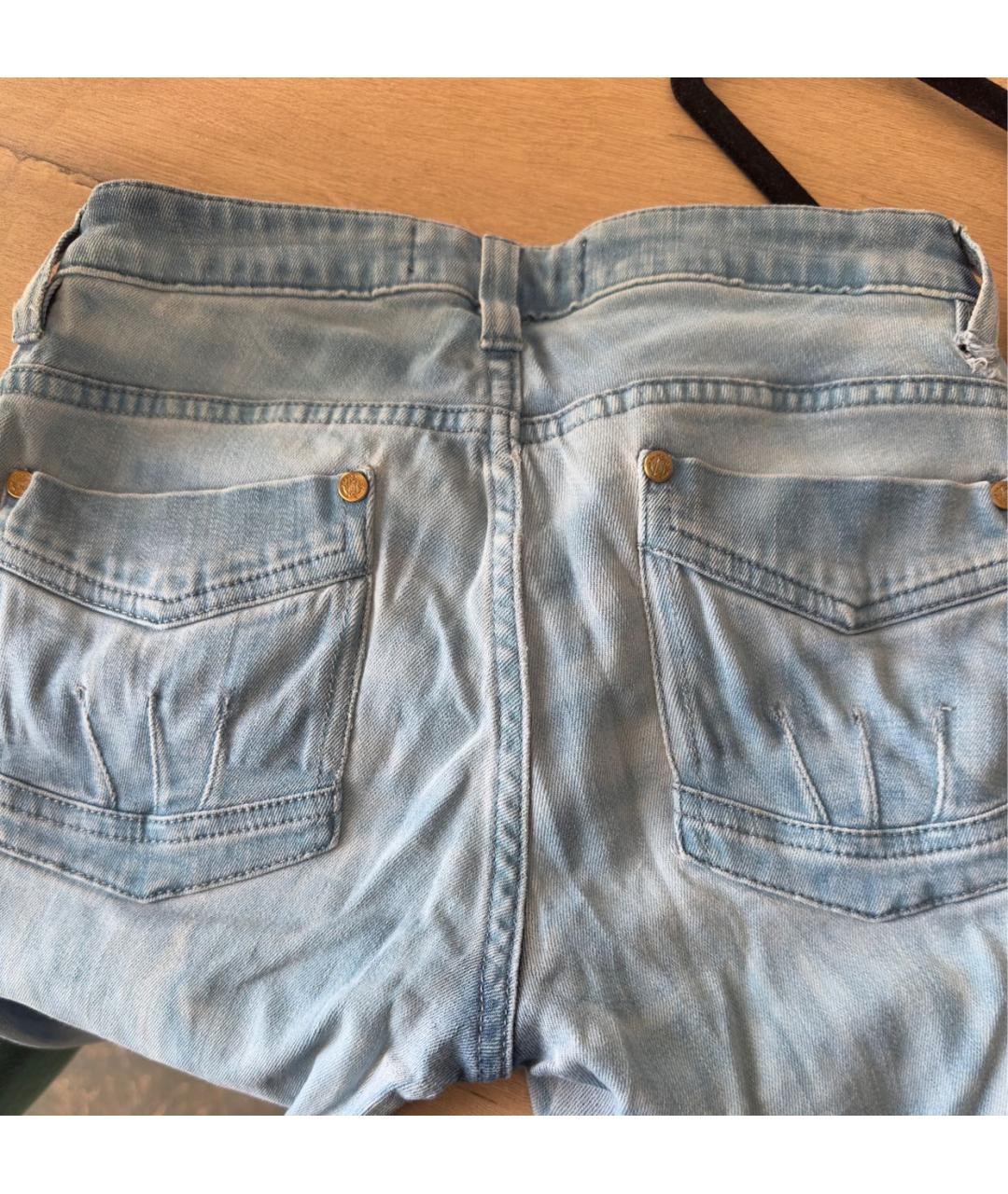 ROBERTO CAVALLI Голубые хлопковые прямые джинсы, фото 4