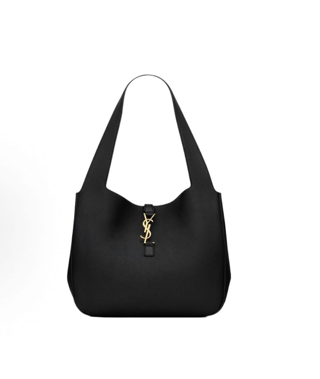 SAINT LAURENT Черная кожаная сумка тоут, фото 2